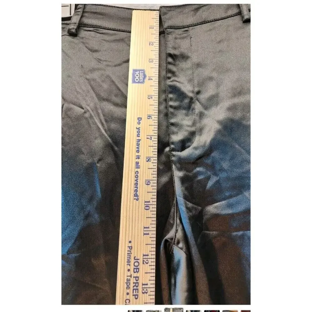 Intempo Cargo Pants Womens Size 8 Ruched Satin Ruched Black Drawstring Leg Sexy - Picture 8 of 10